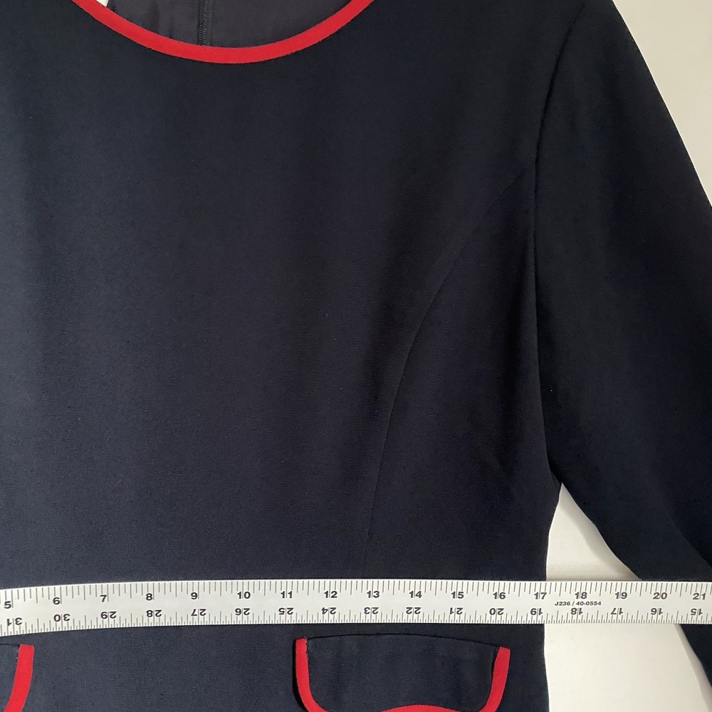 Vintage Talbots Midi Dress Size 8 Navy Long Sleeve Career Office Wear Elegant - Picture 7 of 12